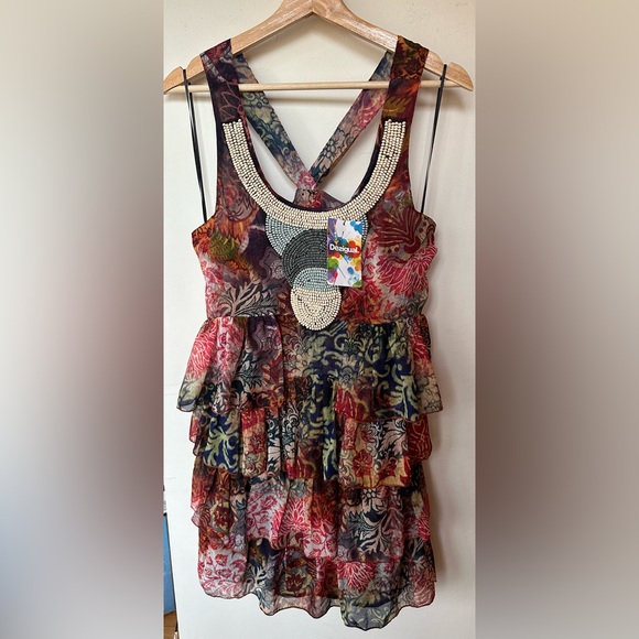 Desigual by Christian Lacroix Tiered Ruffle Halter Babydoll Dress - Picture 14 of 16